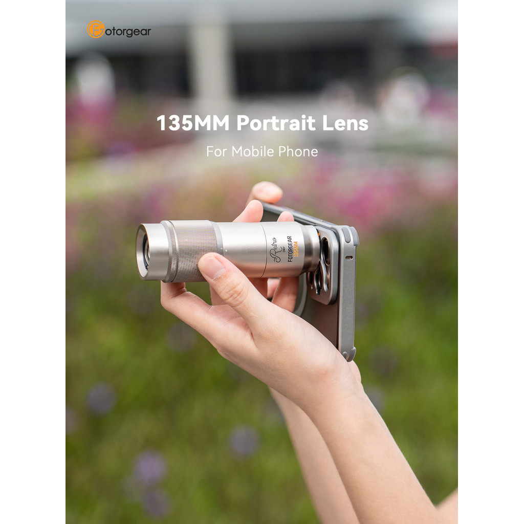 Fotorgear Universal 135mm Telephoto Lens T-mount Retro Mobile Phone External Lens for iPhone Android