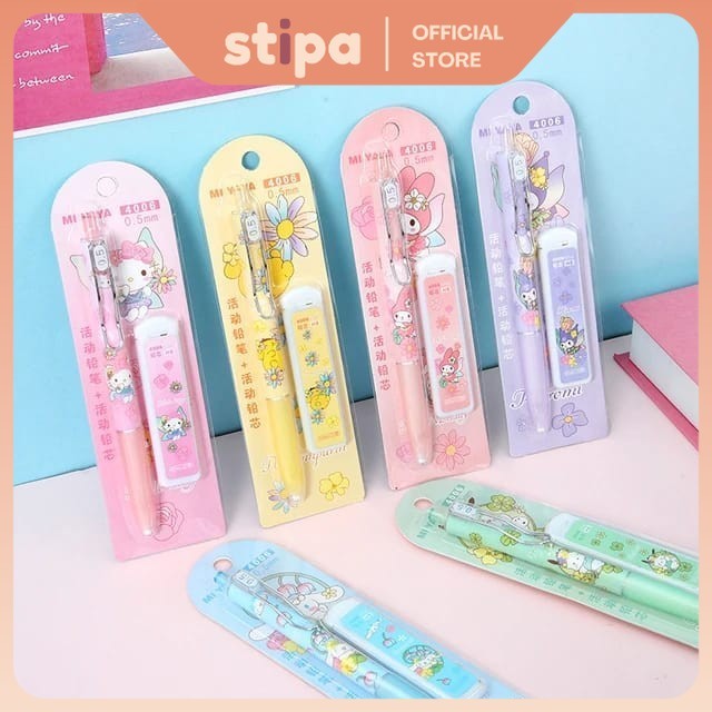 

STIPA Set Pensil Mekanik dan Isi Motif Karakter Cute Fancy Stationery Sekolah Kantor Mechanic Pencil