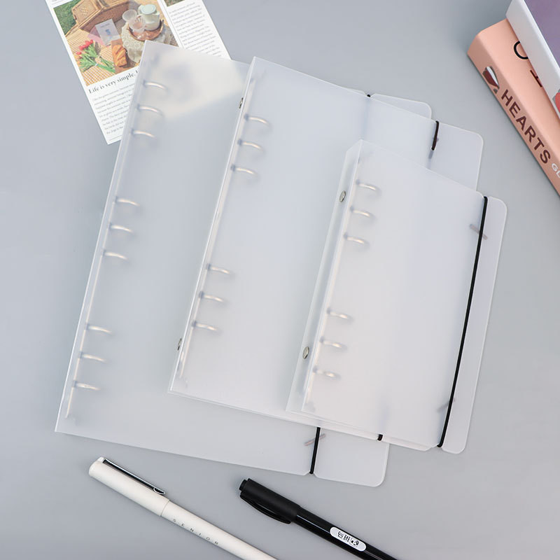 

A5/6/7 Transparent Loose Leaf Binder Notebook Cover Zipper Bag Note Book Journal Planner Accessories Stationery Supplies New