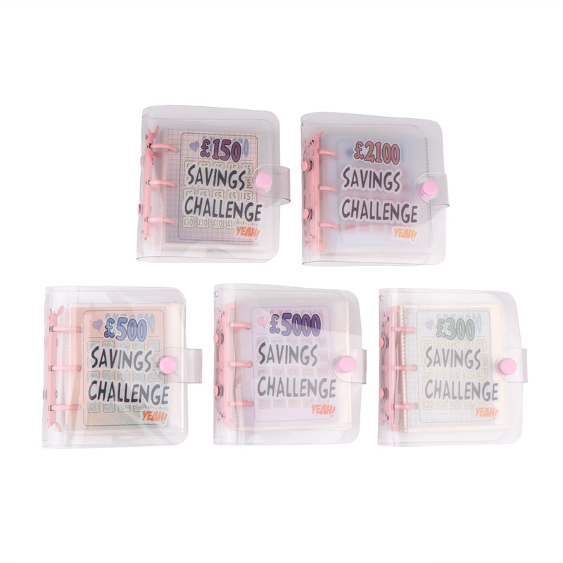 

Savings Challenge Mini Binder £150/300/500/2100/5000 Money Saving Binders 3 Holes PVC Binder Notebook Cash Budget Storage Book