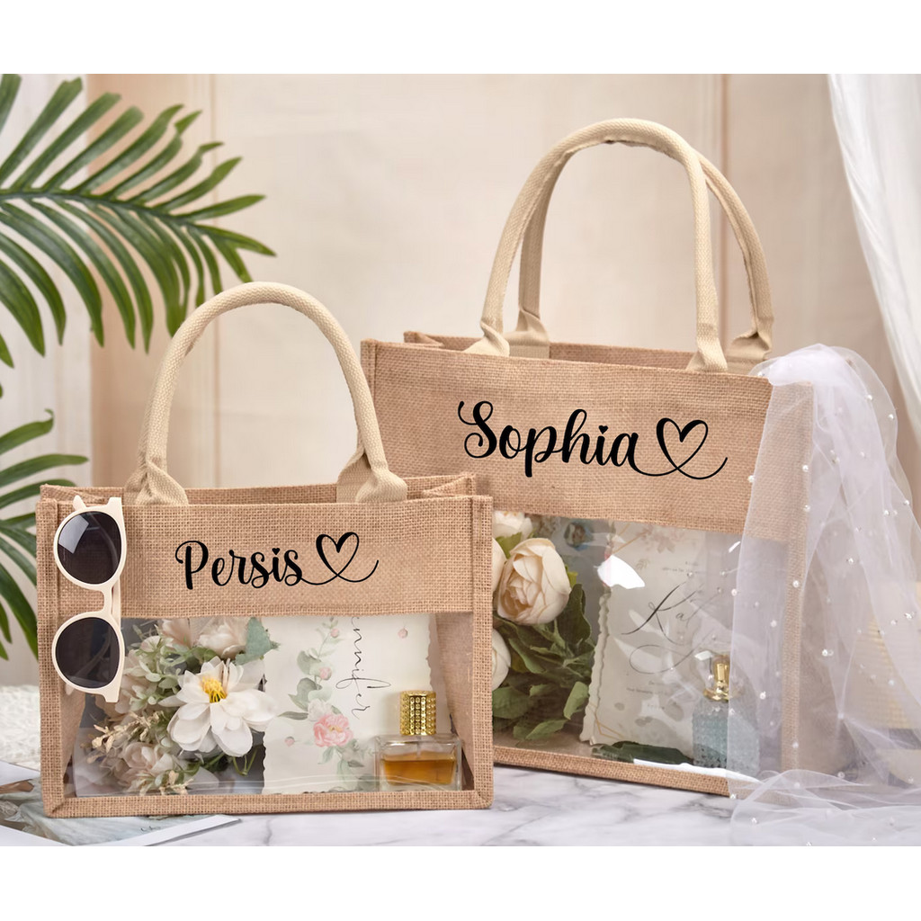 

Custom Beach Bag,Personalized Burlap Bag,Bridesmaid Gift Bag,Girls Trip Beach Bag,Wedding Welcome Bags,Bachelorette Party Favors