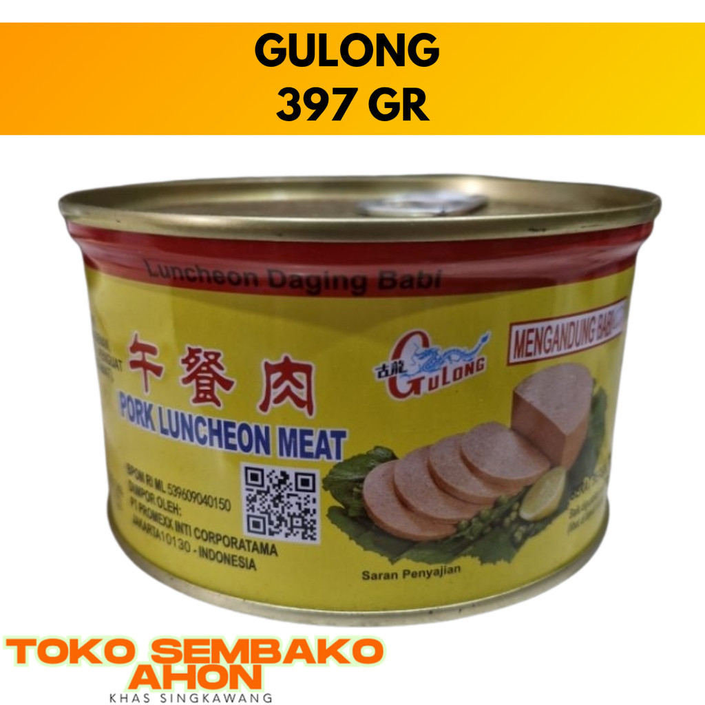 GULONG 397 gram / GU LONG / MA LING / MALING / Pork Luncheon Meat Daging Babi / 397gr / pork luncheo