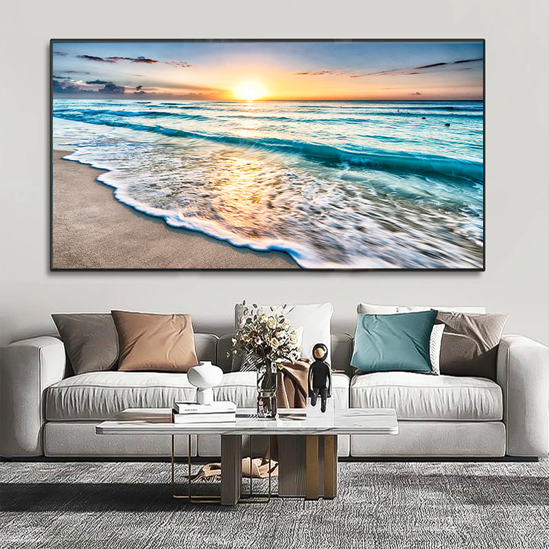 

Modern Beach Sunset Wall Art Posters Large Landscape Canvas Painting Print Nordic Wall Decoration Picture for Room Home Decor