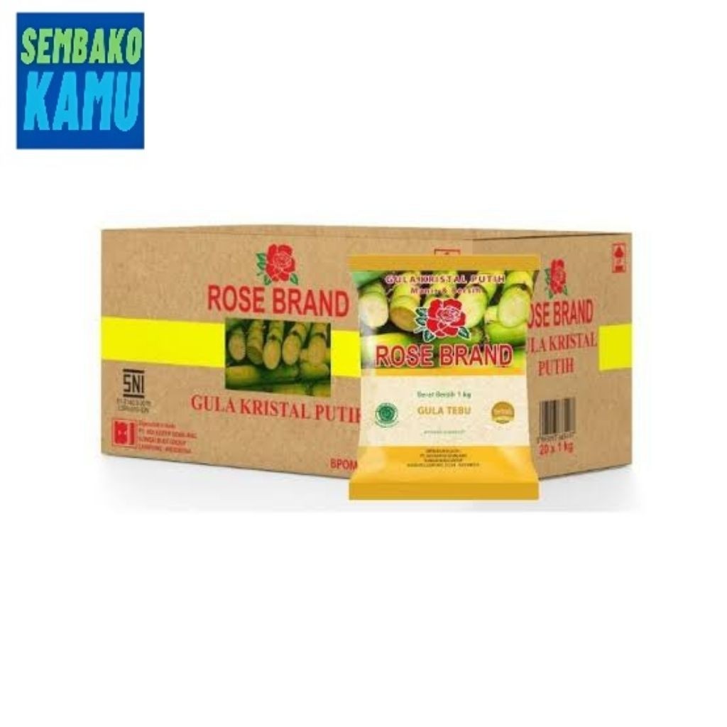 

Gula Pasir Rose Brand 1 kg Kuning Gula Tebu Dus - 20 pcs
