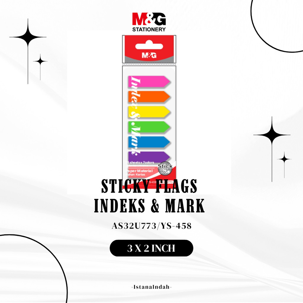

M&G Paper Sticky Flag - Index & Mark 25 Sheets x 7 Colors Paper Material AS32U773 (YS-458)