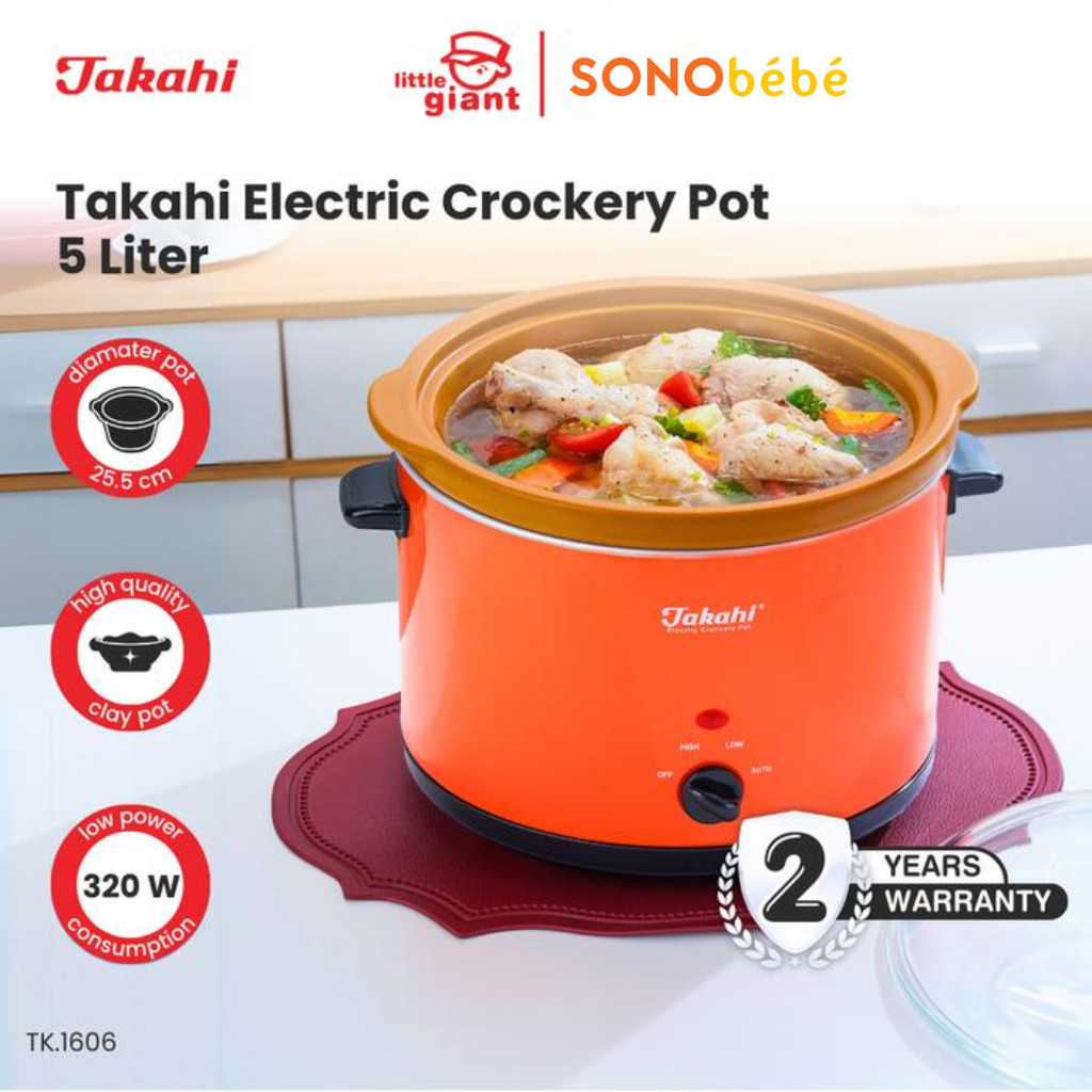 Takahi Electric Crockery Pot 5L - Slow Cooker