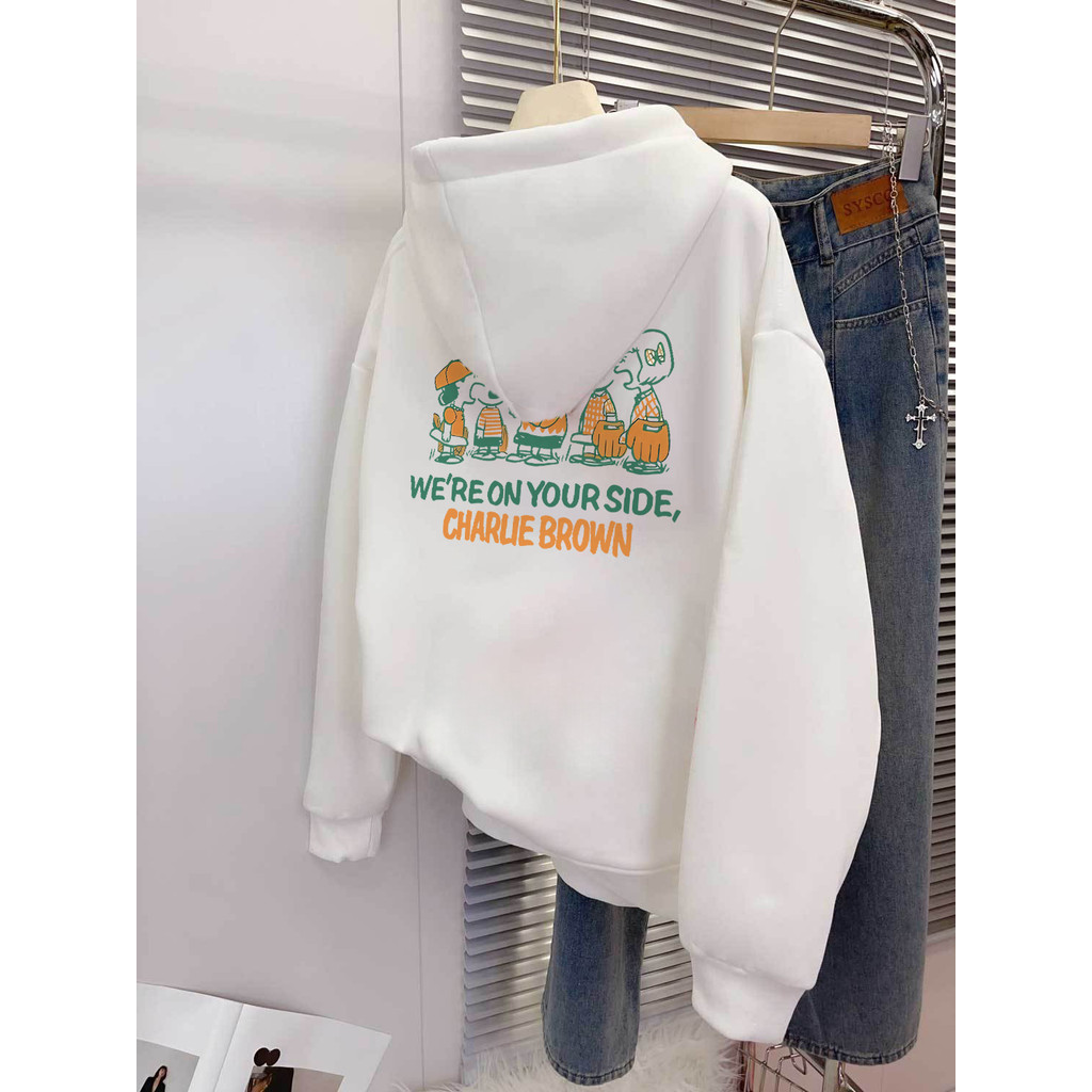 Misco  Sweater Hoodie Oversize Wanita Fun Snoopy Print Trendi Hoodie Wanita Tebal Premium Ori