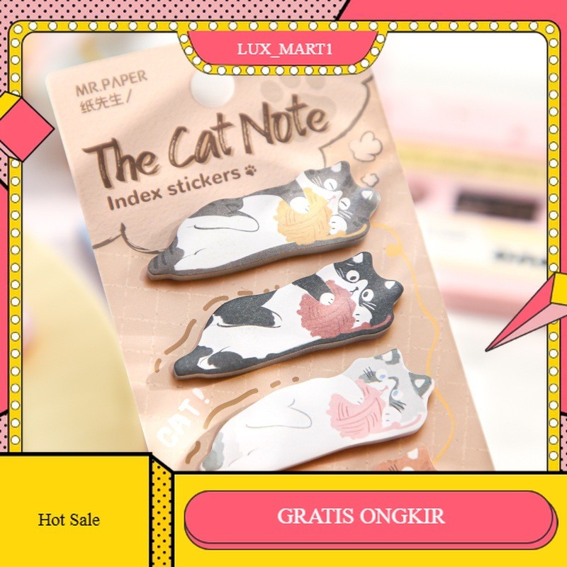 

【LUX_M1】FLASH SALE!! The Cat Note Sticky Note Kucing Memo Pad Stiker Indeks Kucing Lucu Pembatas Buku 180pcs