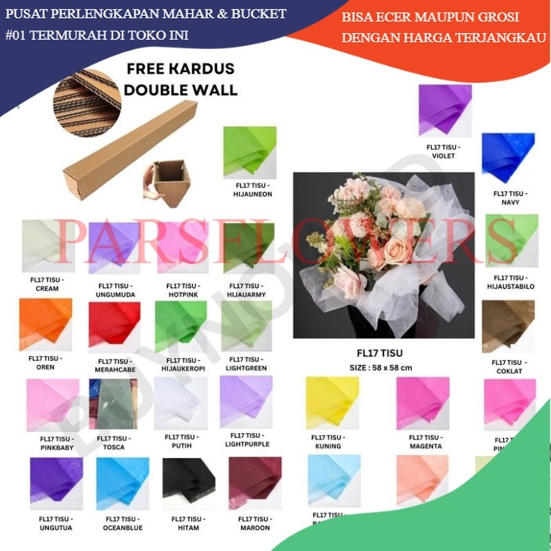 

PARSFLOWERS (FL8) Kertas Tisu Buket/ Kertas Tissue/ Flower Wrapping Paper