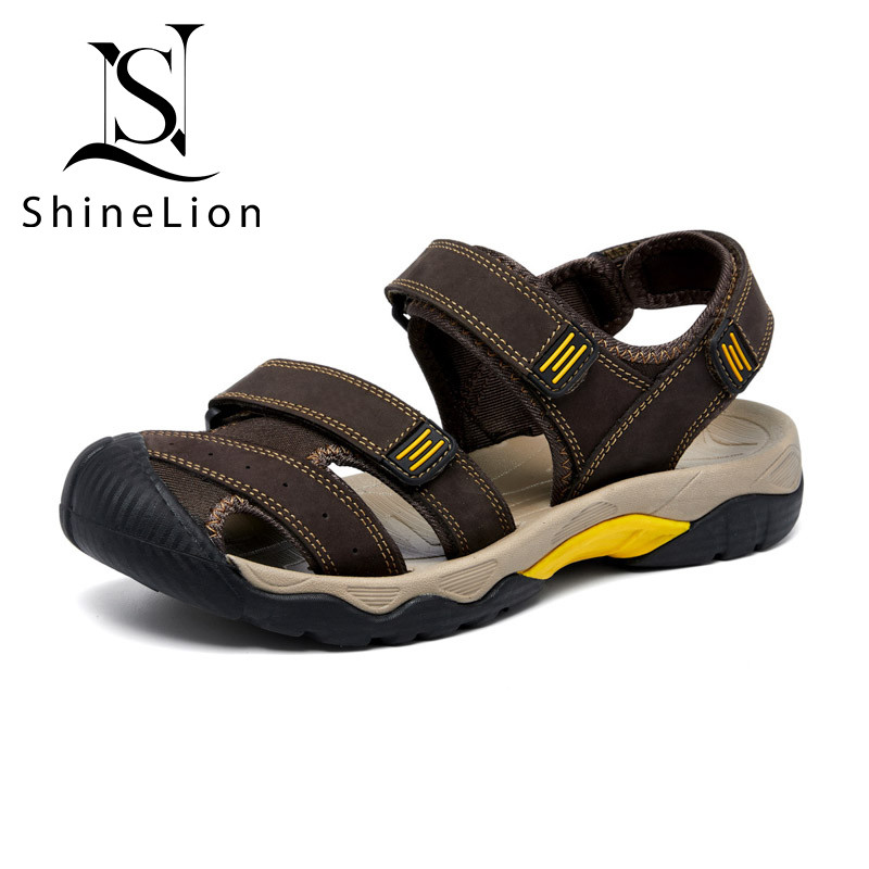 ShineLion KP-2319 Sandal Pria Kekinian Terbaru 2026 Original 100% Kulit Asli Nyaman Anti Slip Tahan 