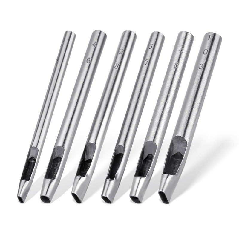 

6 Sizes Oval Hole Punch for Leather 6mm-10mm Hollow Leather Crafting Hand Punching Tool Kit for Leather Crafting ZJY