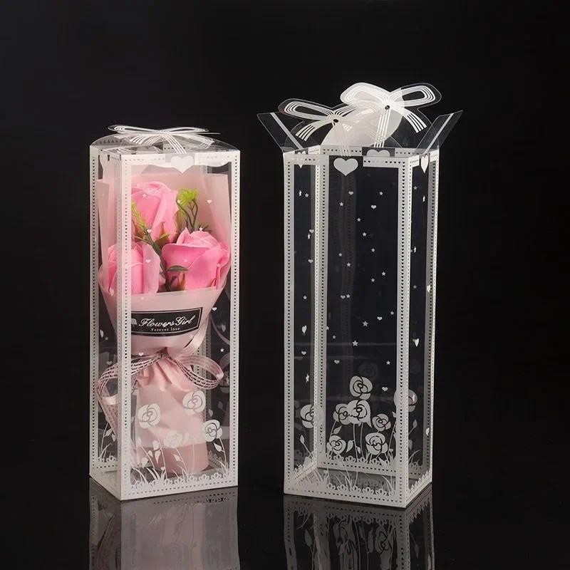 

The New 10pcs PVC Bags Plastic Candy Bags Convenient Transparent Gift Box Gift Bags Flower Packaging Bag Wedding Birthday Party