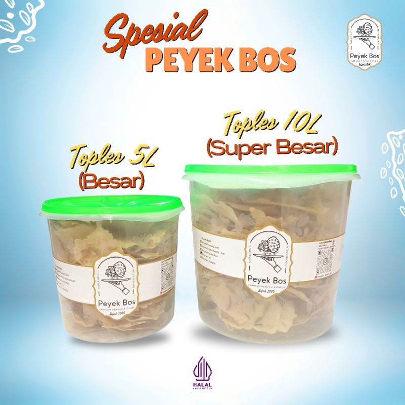 

New PEYEK BOS Rempeyek 5L BESAR | Camilan Enak Renyah & Gurih Beli Peyek Gratis ToplesPremium