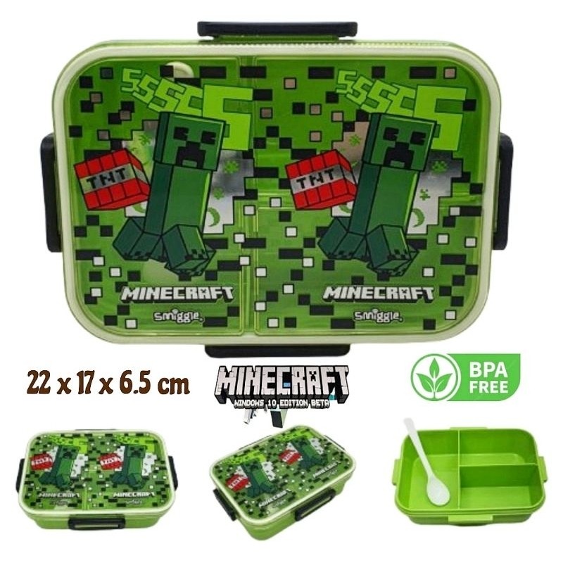 Lunch box Kotak makan SMIGGLE NEW 2007 sekat 3 Minecraft Mermaid- 1200ML