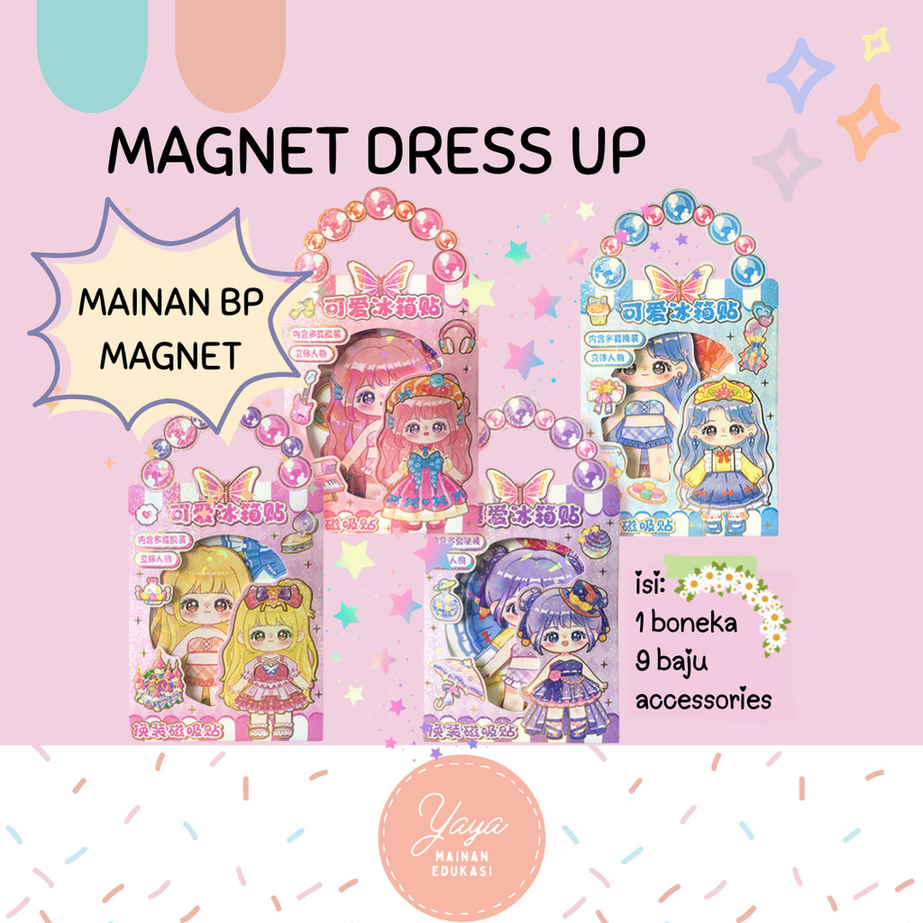 Dress Up Magnetic Doll princess mainan boneka kertas fashion ganti baju mainan anak