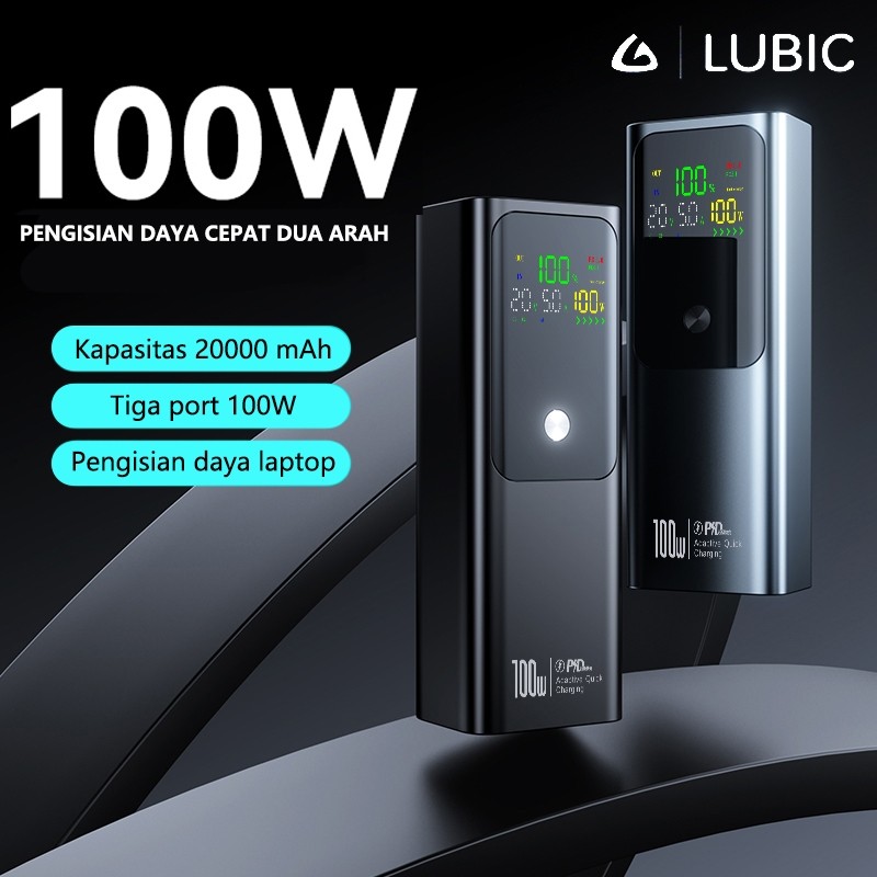 JAMIN MURAH LUBIC K81 Power Bank 20000mAh 100W USB Type-C Fast Charging(BISA LANGSUNG ORDER)
