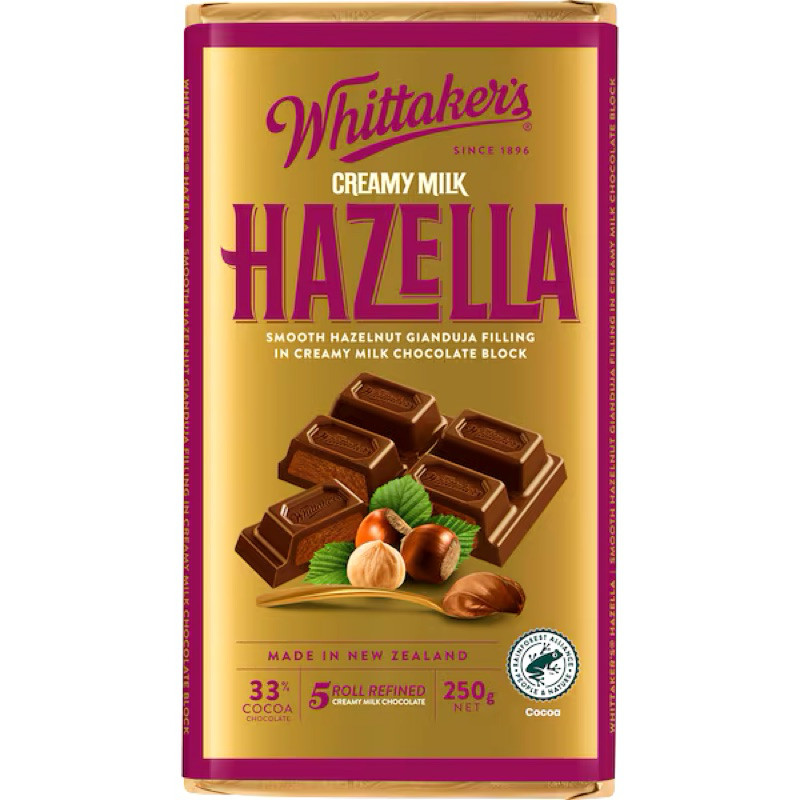 

Whittaker's Creamy Milk Hazella Chocolate Block 250g - Australia