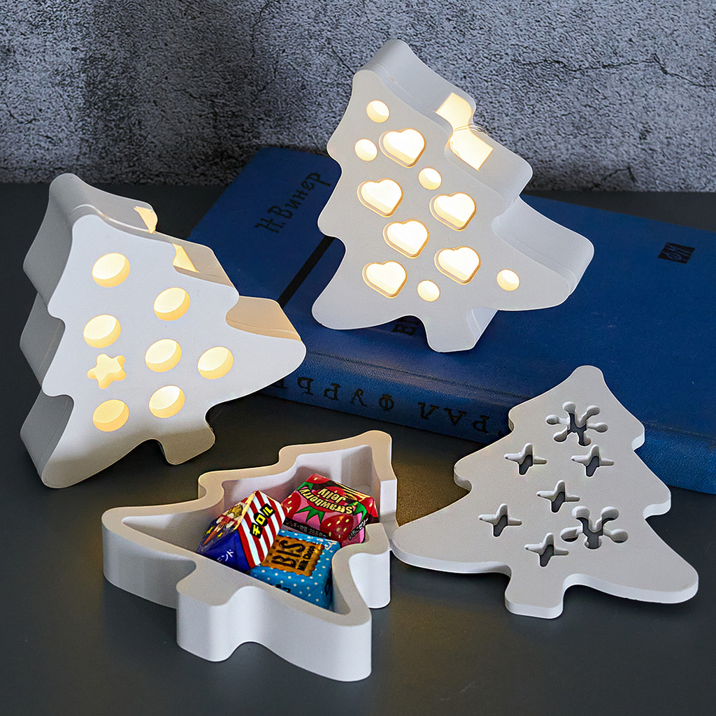 

Tree Atmosphere Light Silicone Mold DIY Party Decoration Gypsum Handicraft Mold LED Splicing Night Light Ornament Mold