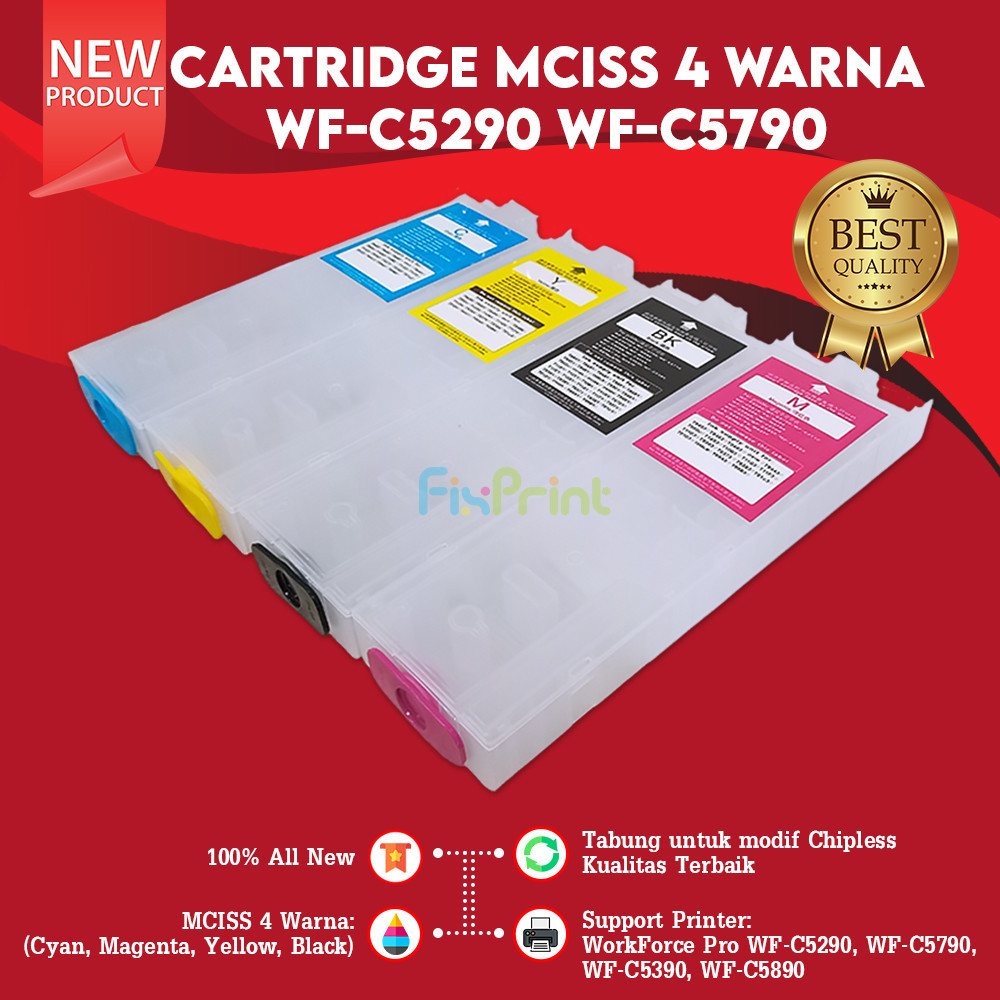Tabung Tinta Epson WF-C5790 WF-C5290 WF-C5390 C5890 CISS Tanpa Chip