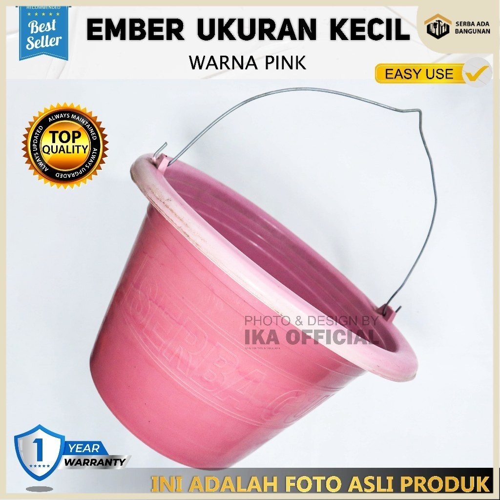 SAB Ember Plastik WARNA KECIL PINK Ember Cor Anti Pecah | Ember Bangunan BESAR- HARGA PABRIK DIJAMIN