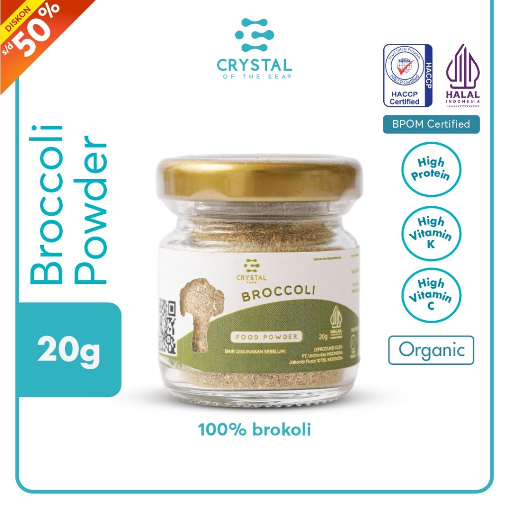 

Crystal Farm | Broccoli Powder (20gr) (80gr)/ Bubuk Sayur Brokoli/ Vegetable Food Powder Gizi MPASI Non MSG