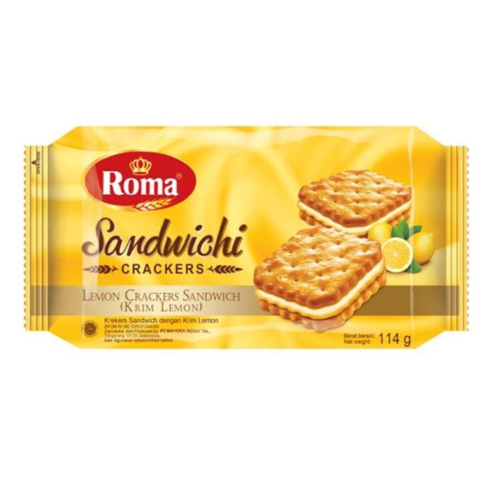 

Roma Sandwichi Biscuit Crackers Krim isi Lemon 120gr