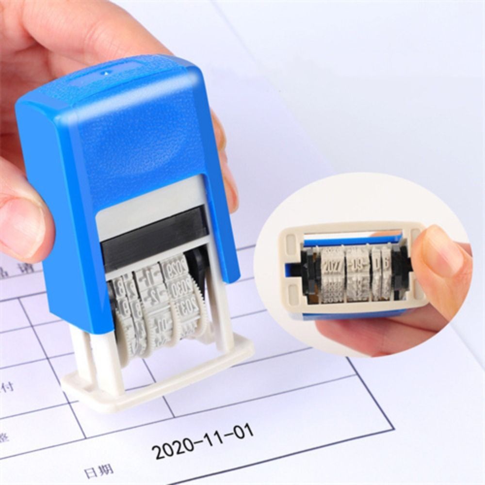 

DIY Handle Account Date Stamps Stamping Automatic Ink Return Mini Self-Inking Stamps For Office Supplies Date Wheel Stamp