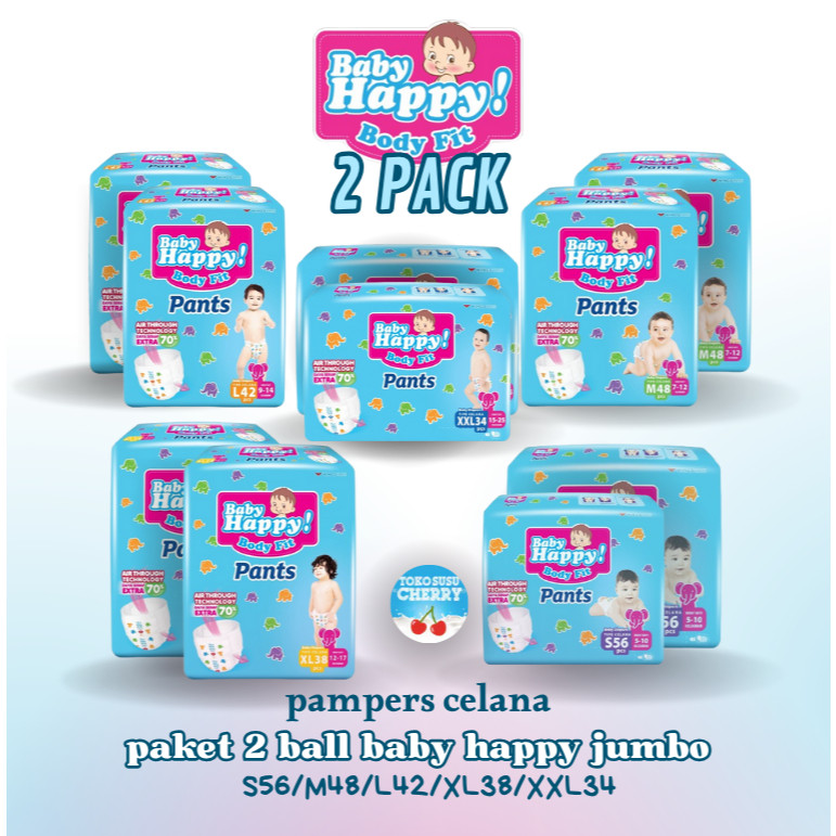 

NEW BABY HAPPY FIT PANTS JUMBO [PAKET 2 BALL] (S56/M48/L42/XL38/XXL34) PREMIUM