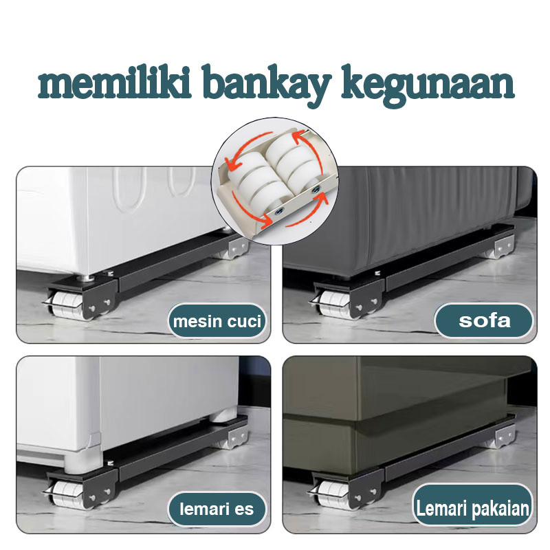 Roda Lemari Portable Roda Kulkas / Tatakan Kulkas / Tatakan Mesin Cuci / Roda Kulkas Kuat