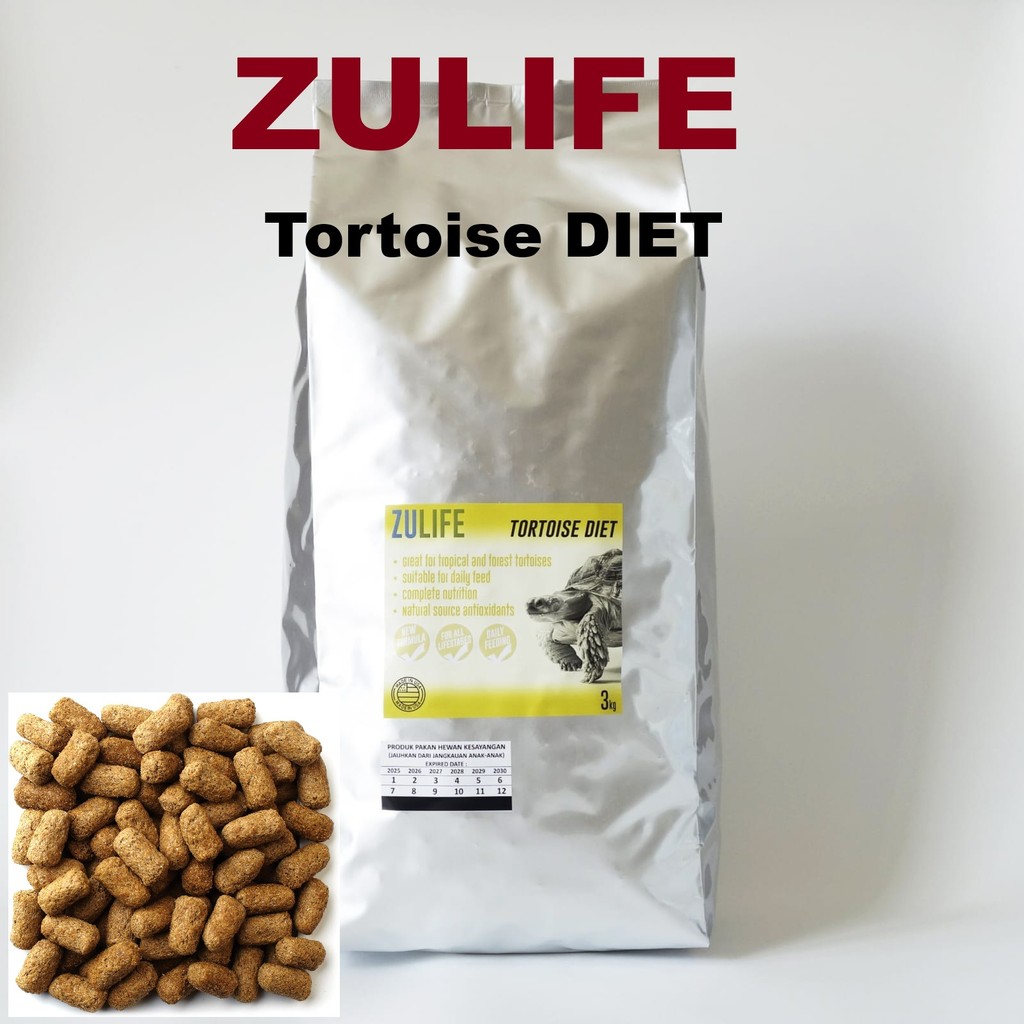 ZULIFE Tortoise Diet Jumbo Pakan Tortoise Iguana Kura Radiata Aldabra Istar Anti MBD Penuh Nutrisi t