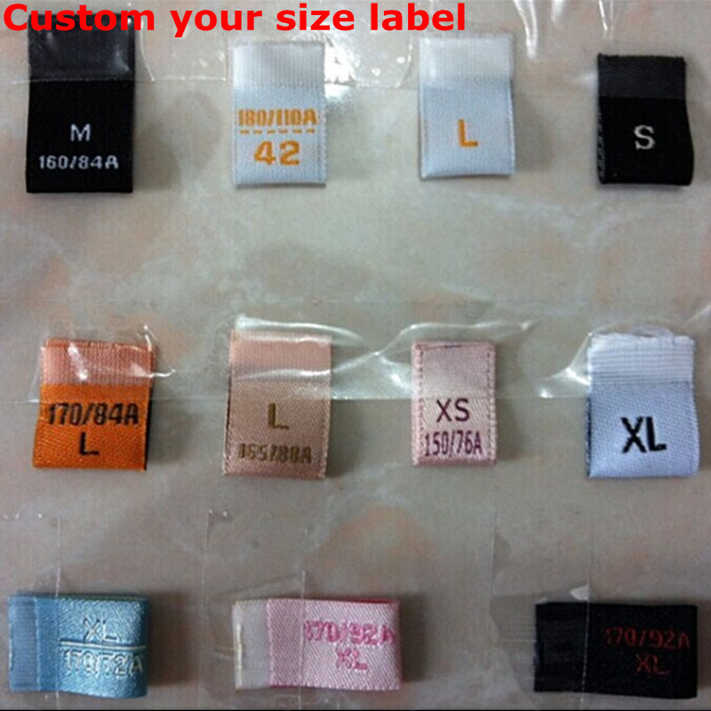 

2000pcs Custom Garment Size Labels damask polyester cloth woven size label for clothing