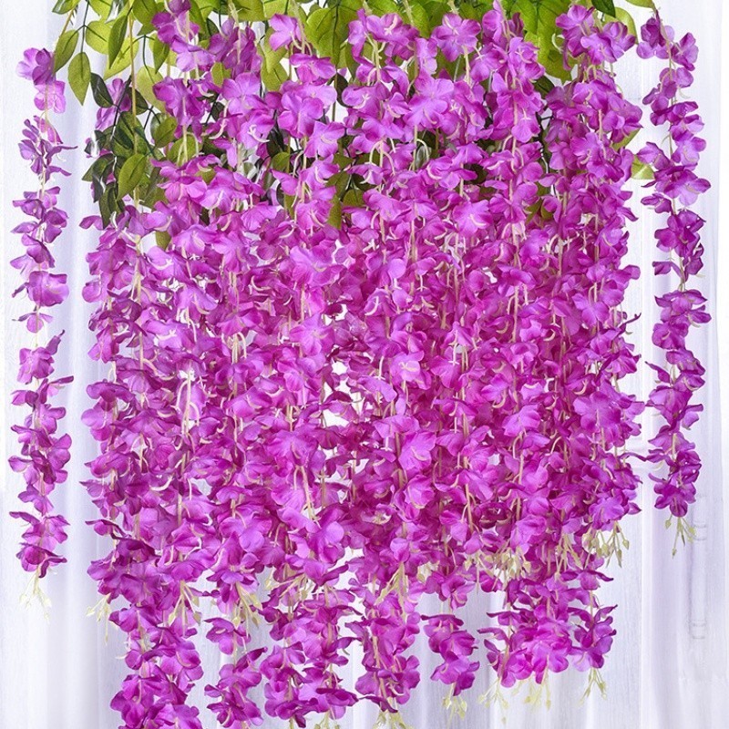 Plastik- Bunga Lavender Artificial Wisteria Tanaman Import Grosir Pernikahan Artifisial