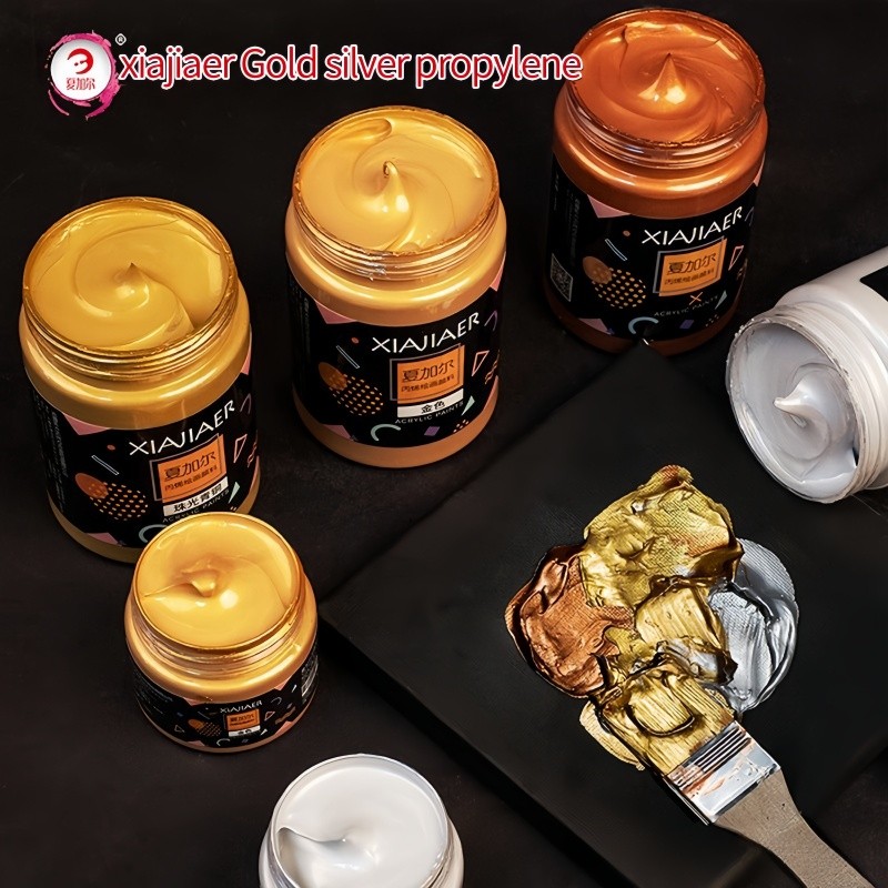

1pcs/300ML/100ML Gold acrylic pigment Metallic Silver pearlescent Bronze Bronze pearlescent acrylic painting pigment xiajiaer