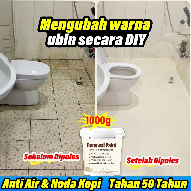 sale【Harga Pabrik】Tahan Genangan Khusus Kamar Mandi*Cat Keramik Renew Renovasi lantai tanpa demo Cat