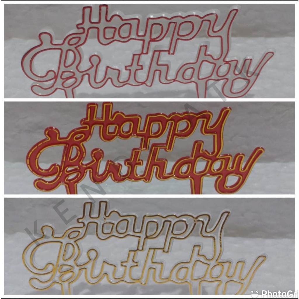 

*KA* ( ISI 25PCS) CAKE TOPPER HIASAN KUE MURAH MERIAH tulisan "HAPPY BIRTHDAY