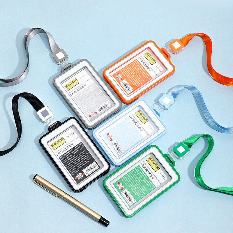 

Transparent Id Card Photocard Holder Lanyard Acrylic Toploader Portrait Bukti Air Tahan Debu