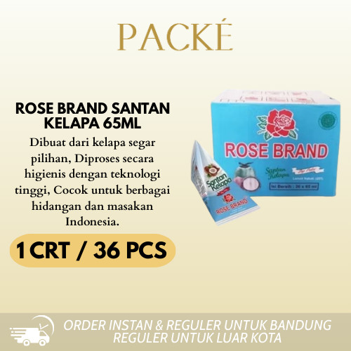 

Rose Brand Santan Kelapa 65 ml Cube Siap Saji / Instan / Segitiga 1CRT ISI 36PCS