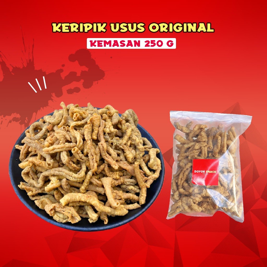 

TERBARU 250G Keripik Usus Ayam Original Doyok Snack Jaya Makmur 2 Kripik