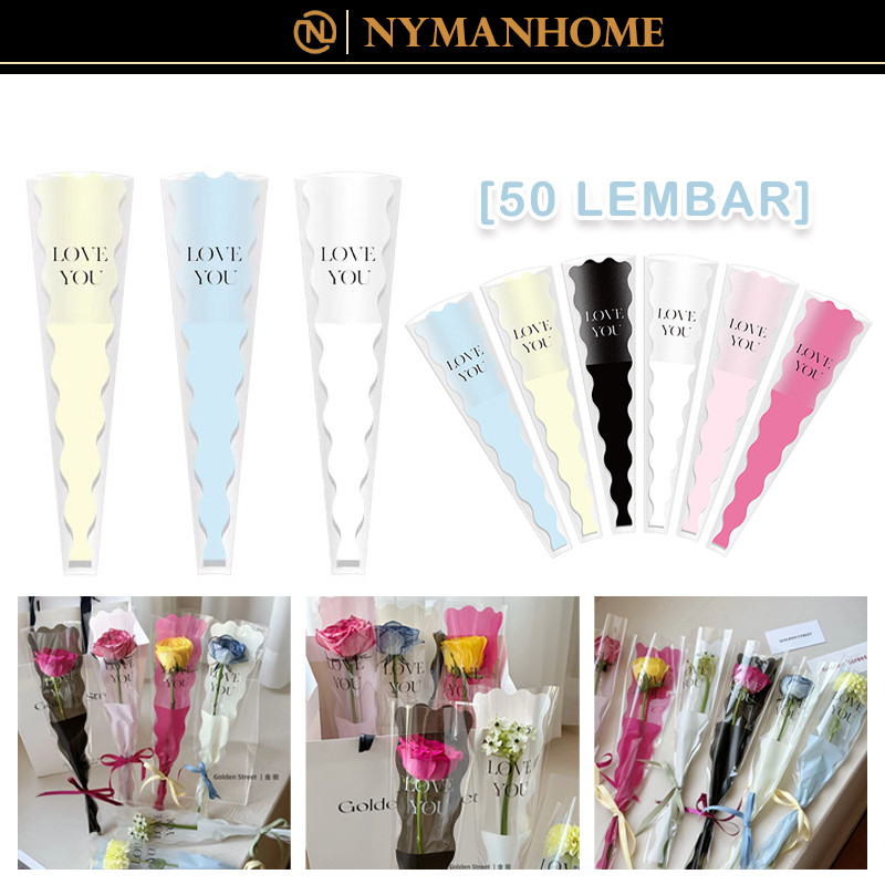 

Plastik Bungkus Bunga 50 Pcs /Plastik Bungkus Bunga Mawar Kantong Bunga / Cellophane Tangkai Mawar