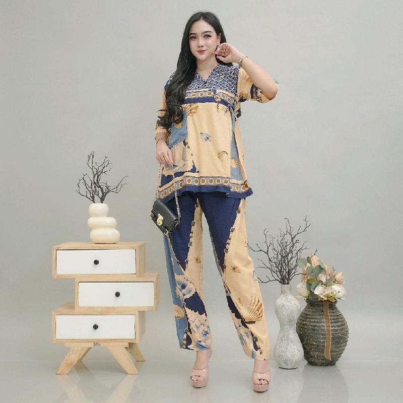 ONE SET ERIKA SETELAN WANITA LENGAN PENDEK RAYON PREMIUM BUSUI KEKINIAN DISKON MURAH NYAMAN