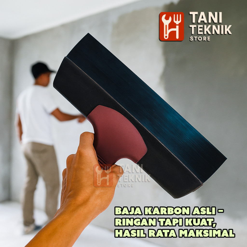 Raskam T Baja Karbon 30 - 35cm – Alat Skim Coat, Acian & Plamir Dinding – Trowel Asli