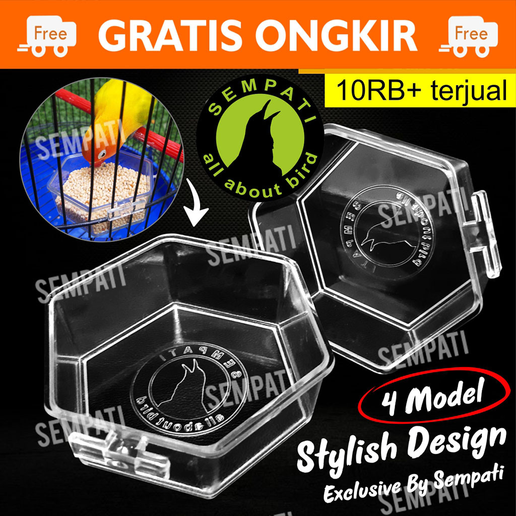 SEMPATI CEPUK WADAH  PAKAN MINUM BURUNG 4 MODEL SEMPATI TEMPAT MAKAN MAKANAN MINUMAN MILLET VOER PUR