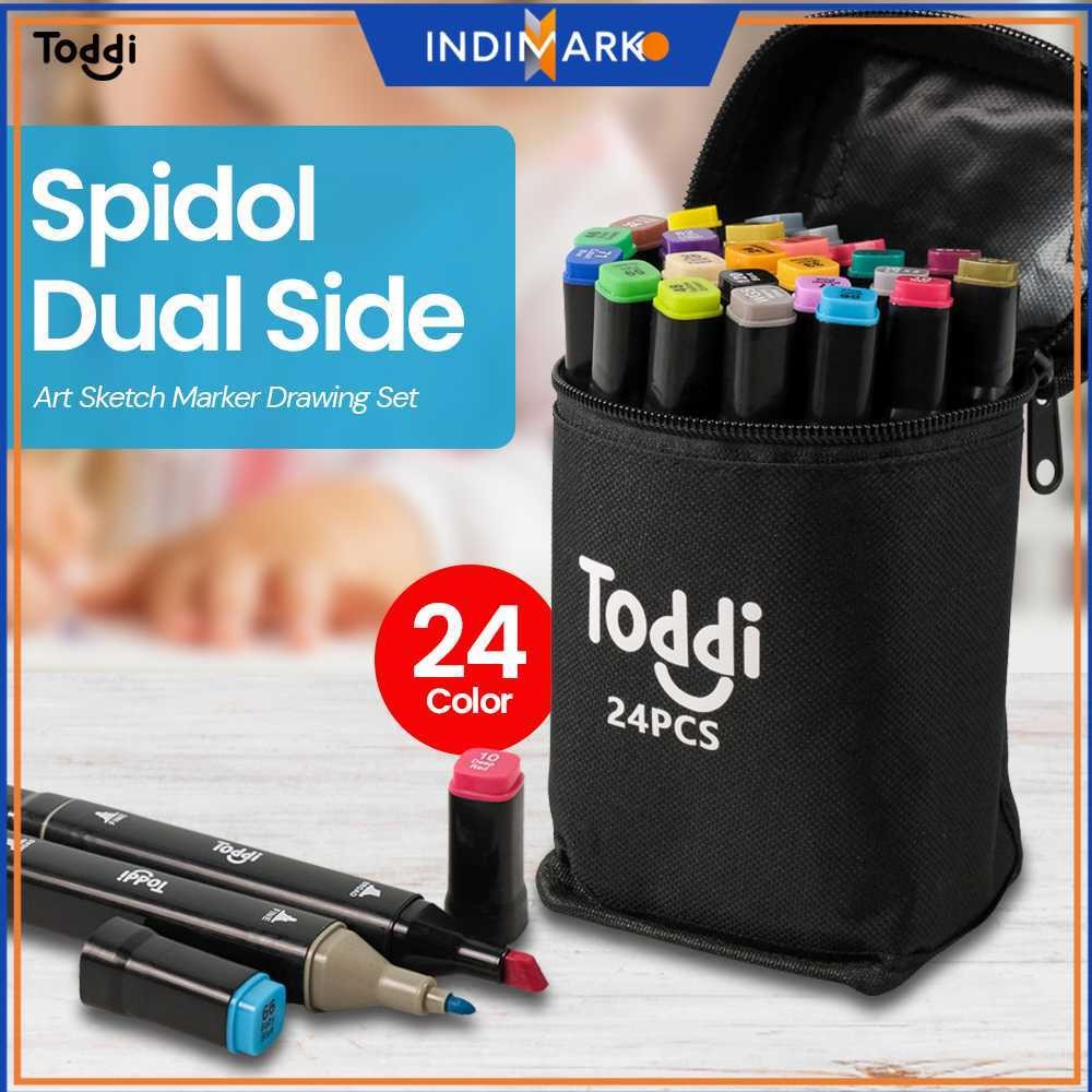 

Toddi Spidol Dual Side Fine Art Marker Brush Double Tip 1.0mm 6.0mm - CY-006