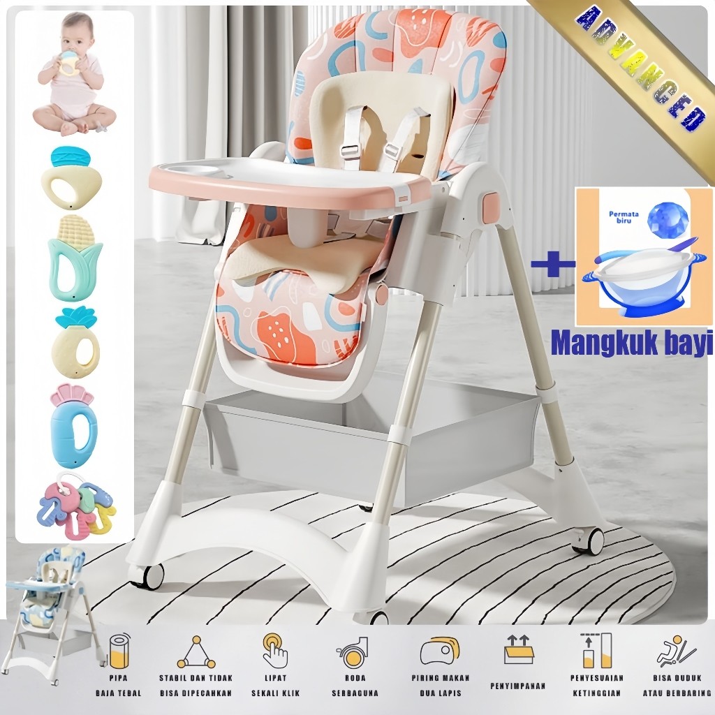 Q-kids *COD*/Kursi makan balita/kursi makan anak lipat/kursi makan bayi/kursi makan bayi multifungsi