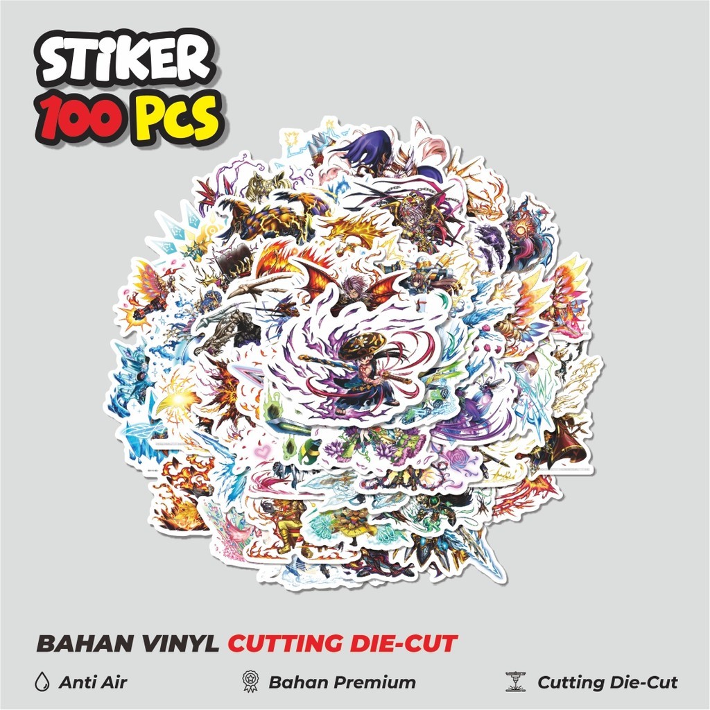 

Super Hemat! 100 PCS Stiker Game Brave Frontier Waterproof Aesthetic- Untuk Laptop, Motor, dan Helm - Paper Stationery Pack