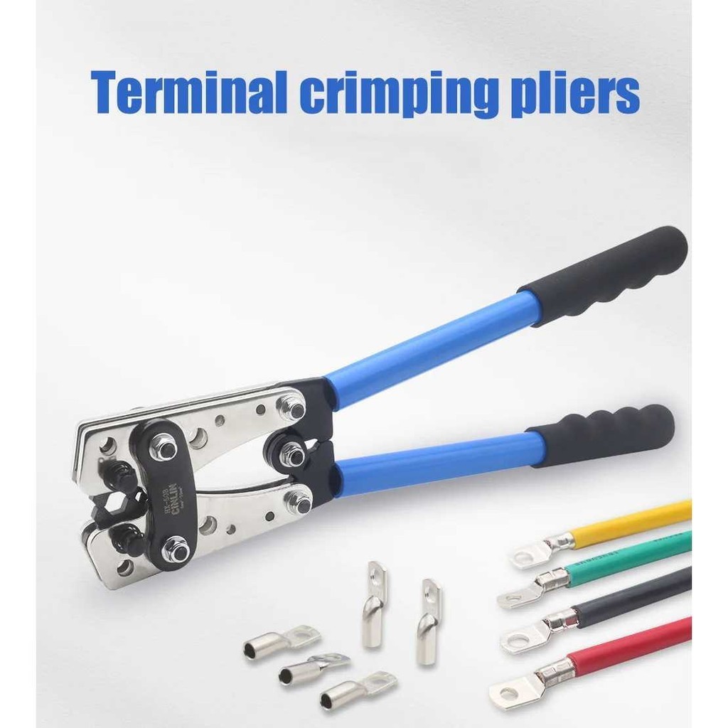 

CINLIN Tang Crimping Wire Cable Bare Terminal Pliers 9-0 AWG 6-50mm² - HX-50B