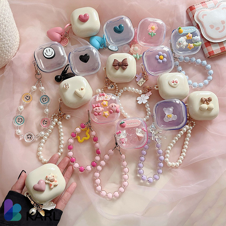 New Case Baseus E16 Premium Bowie Encok Lucu Transparant Casing Earphone Tws Pelindung Cover Karl