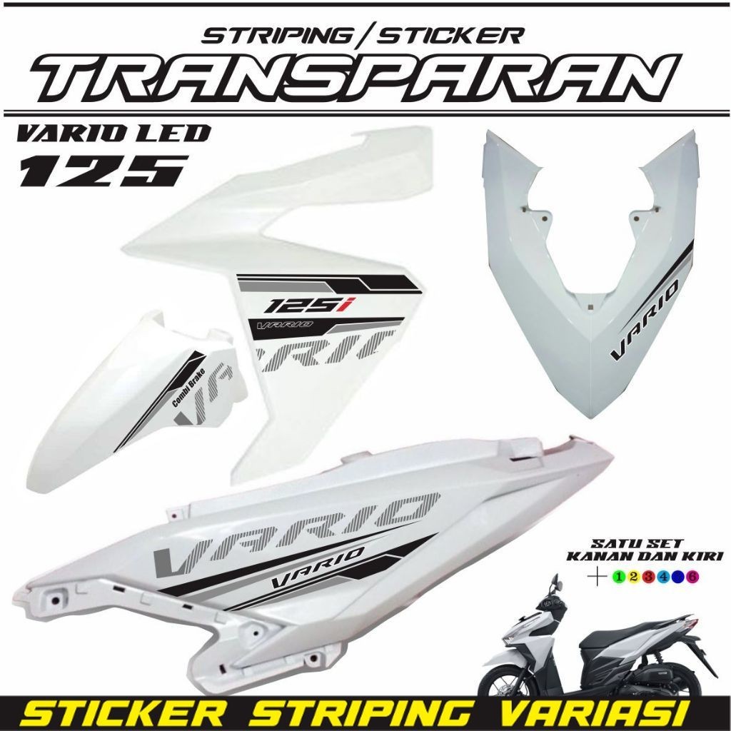 STRIPING CLICK VARIO LED 125 FI 2015 / 2017 TRANSFARAN STIKER TRANSPARAN VARIO FI 125 STRIPING SETIK