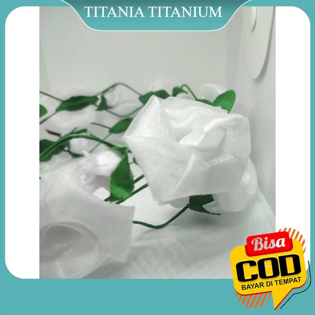 TITANIA [COD]. BANDO HIJAB MODEL MAHKOTA MOTIF BUNGA MAWAR PUTIH / BANDO LINGKAR FLOWER CROWN / MAHK