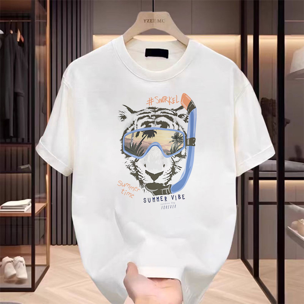 【Kaos Distro Pria】 T-shirt Oversize “binatang harimau” Kaos Pria Distro Original 100% Premium QQ1753